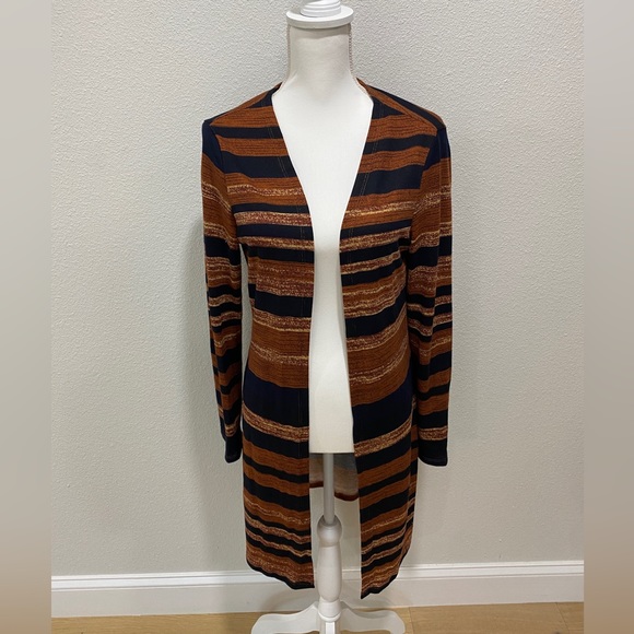 Brand New Emery Rose striped black and brown cardigan. Size medium. - Picture 3 of 5